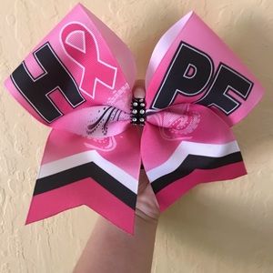 Great Cancer Awareness month Cheerleading bow!